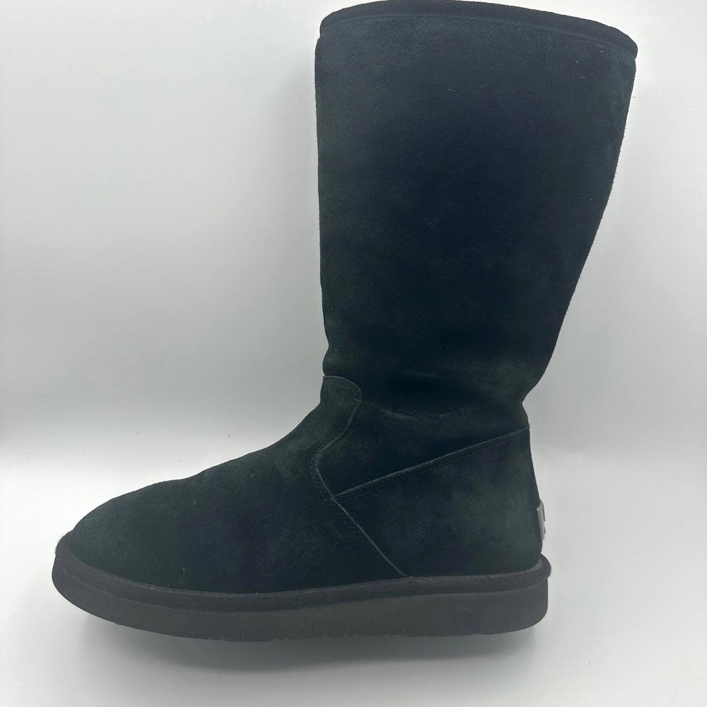 UGG Sumner Boot Women 8 Black Suede Full Zip Wool Lined Tall Winter 1005375